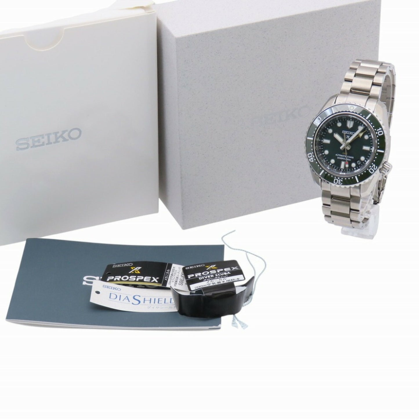Like New Seiko Prospex Mechanical Divers Gmt Sbej009 / 6R54-00D0 Automatic Watch Ss Green Dial