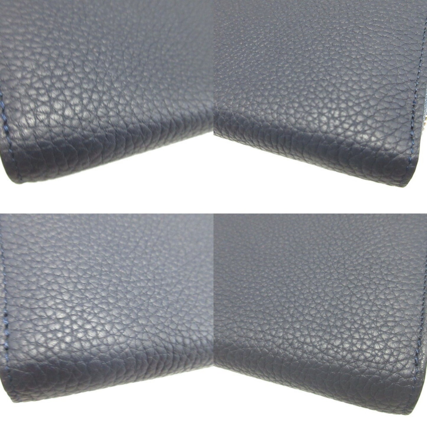 Like New Louis Vuitton Portefeuille Comete M68582 Taurillon Leather Bleu Marine Round Long Wallet