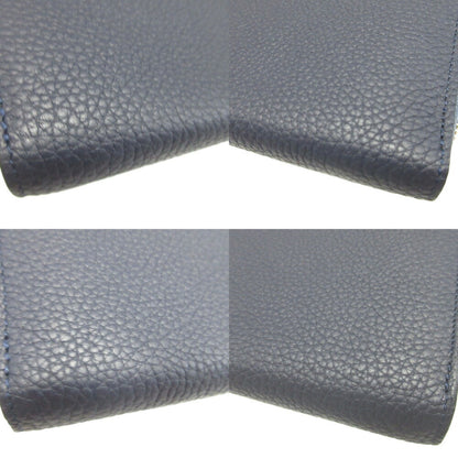 Like New Louis Vuitton Portefeuille Comete M68582 Taurillon Leather Bleu Marine Round Long Wallet