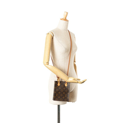 Louis Vuitton Monogram Petite Sac Plat Handbag/Shoulder Bag 2Way M81295 Brown Leather