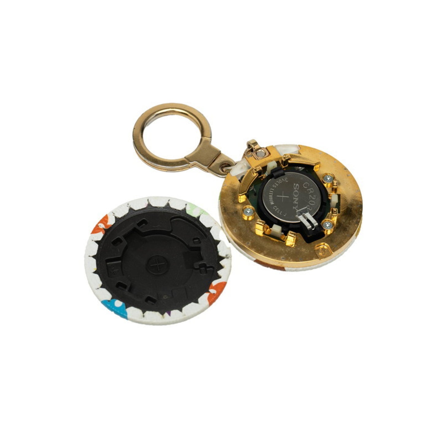 Louis Vuitton Monogram Multicolore Astropil Charm Keychain M51911 White Gold Plated