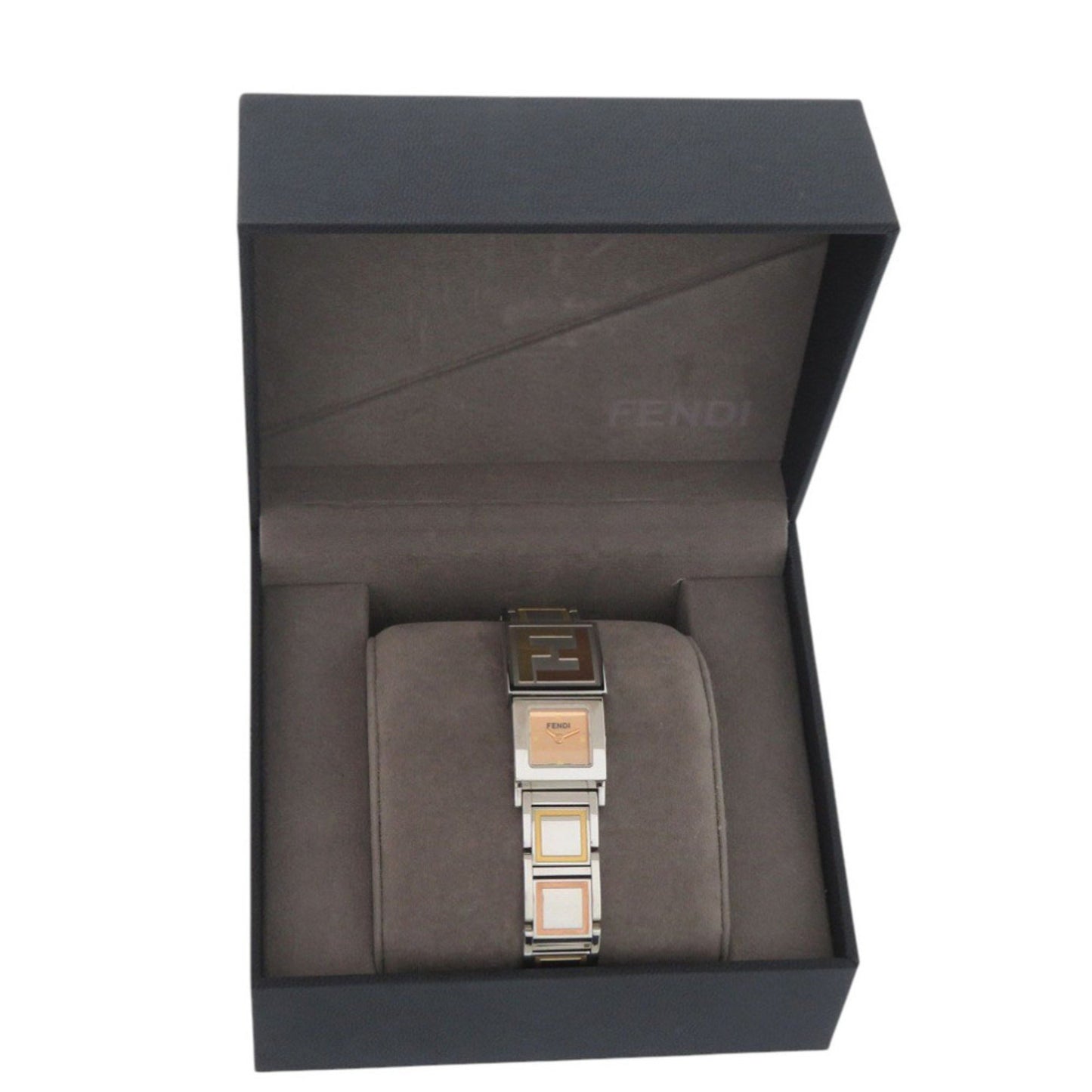 Fendi Secret 2 Time Zone 5500L Stainless Steel Gold Quartz Watch 1915 Fendi