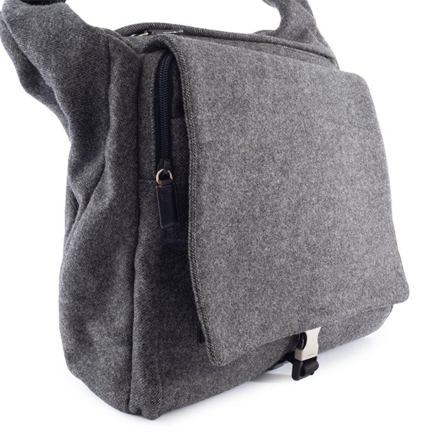 Prada Wool Shoulder Bag V314 Gray