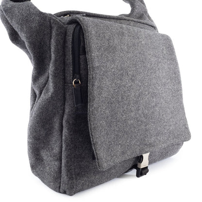 Prada Wool Shoulder Bag V314 Gray