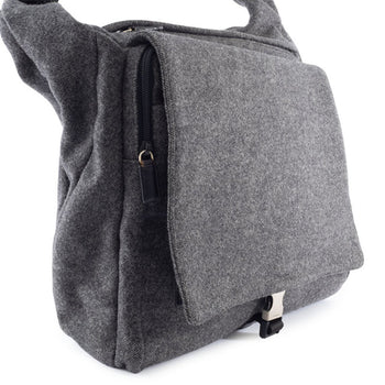 Prada Wool Shoulder Bag V314 Gray