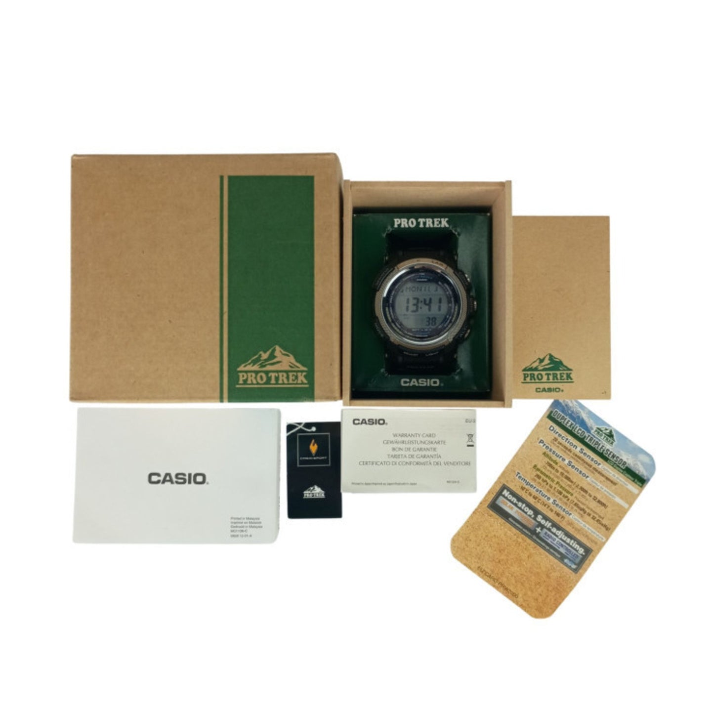 Casio Pro Trek Triple Sensor Prw20001Er Black Rubber