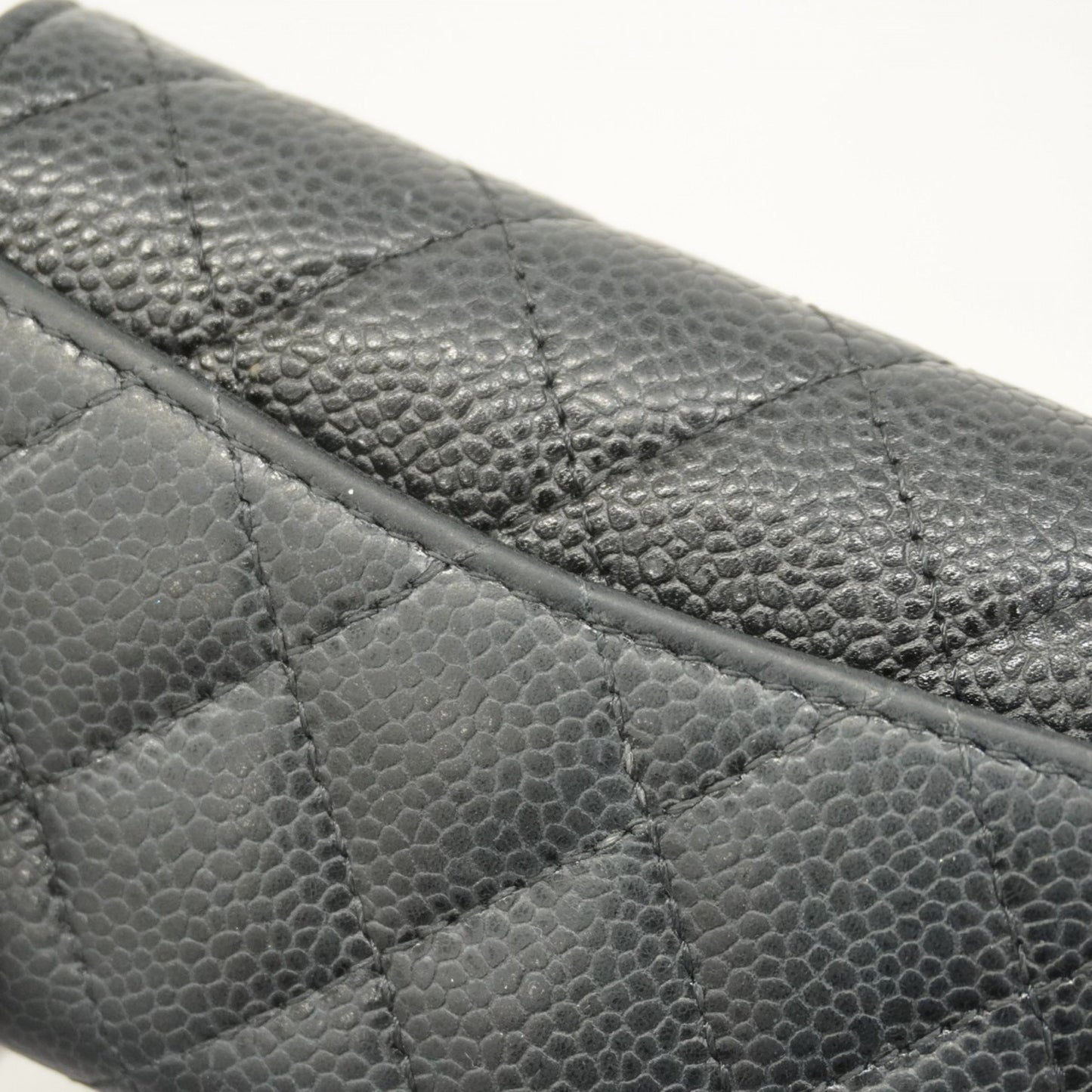 Chanel Matelasse Business Card Case In Caviar Leather