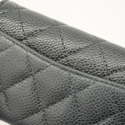 Chanel Matelasse Business Card Case In Caviar Leather