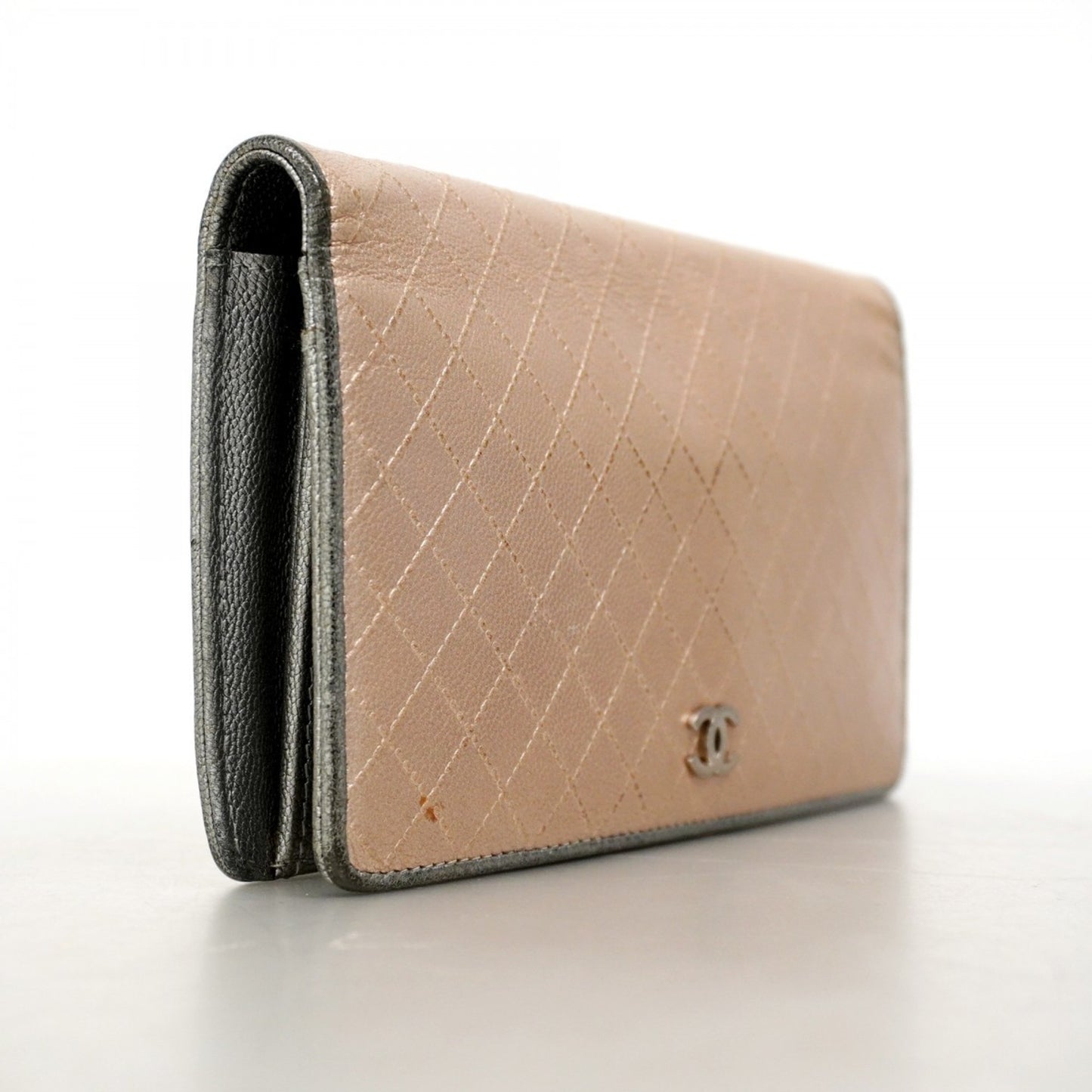 Chanel Long Wallet In Bicolor Caviar Leather