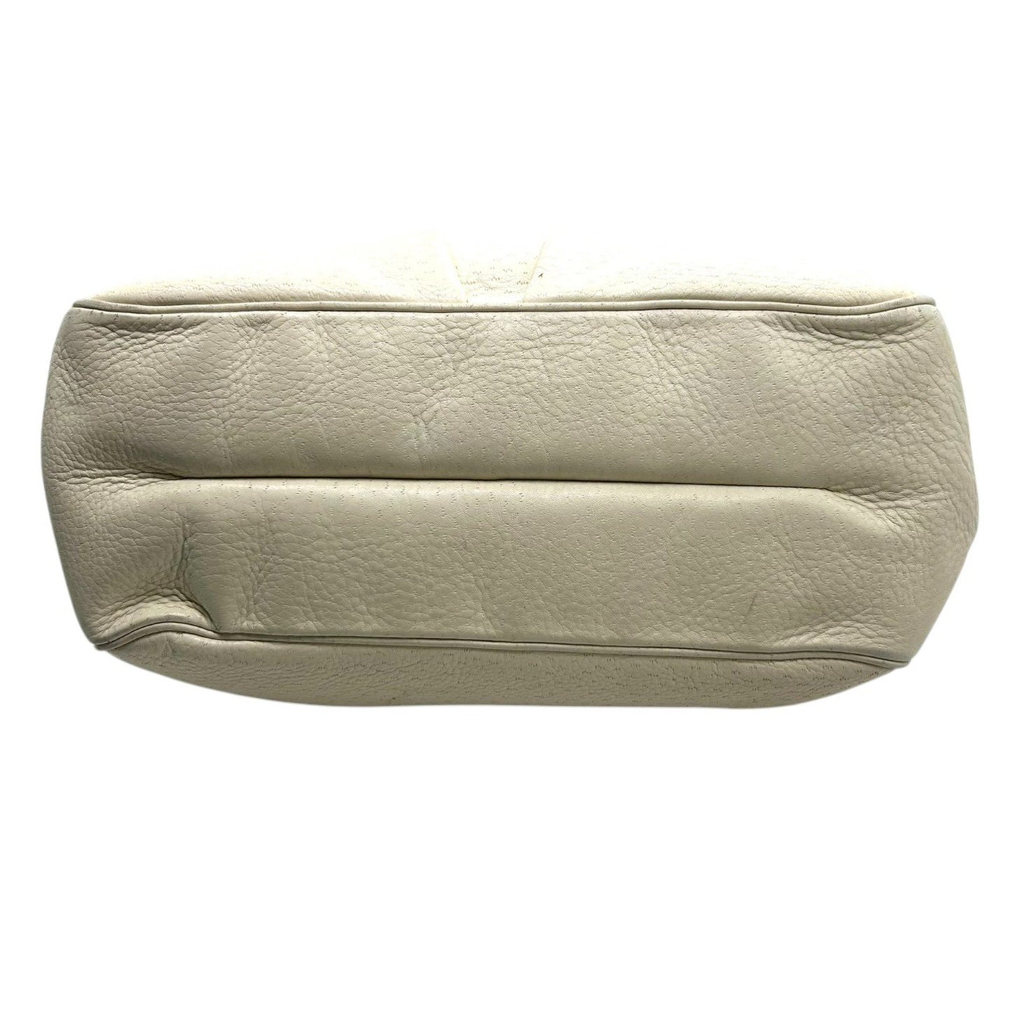 Salvatore Ferragamo Gancini Leather Tote Bag In White With Gold Hardware