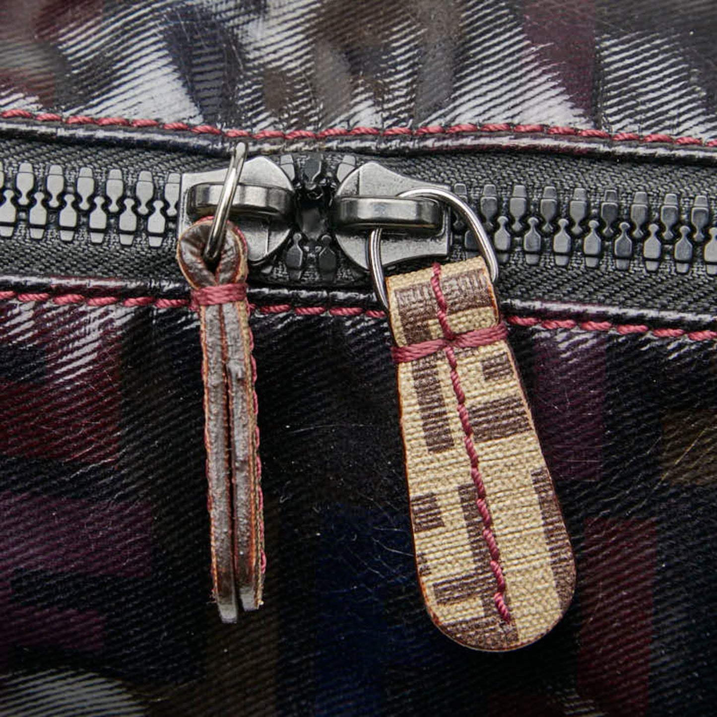 Fendi Zucca Tote Bag Handbag 8Bl096 Brown Enamel