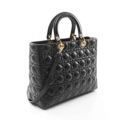 Christian Dior Dior Lady Large Cannage Handbag Leather