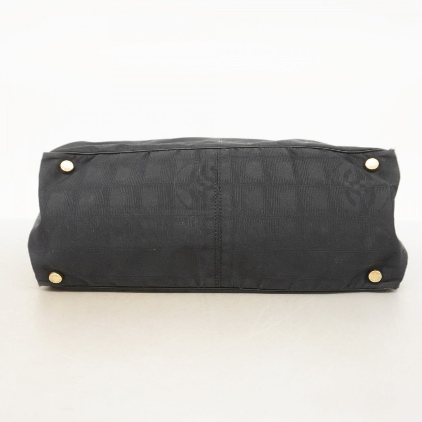 Chanel New Travel Nylon Tote Bag In Black Champagne