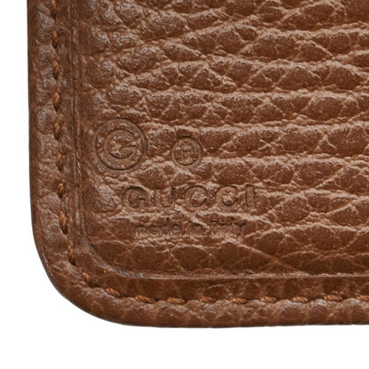 Gucci Gg Canvas Zip-Around Bifold Wallet 346056 Beige Brown Leather