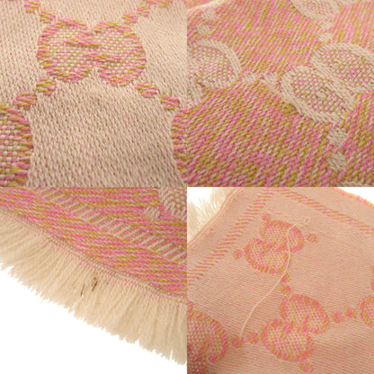 Gucci 627011 Wool Pink Stole Scarf Yellow 0504 Gucci