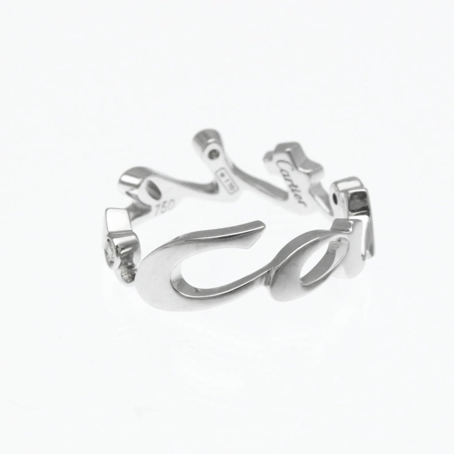 Cartier Signature 3P Diamond Ring White Gold (18K) Fashion Diamond Band Ring Silver