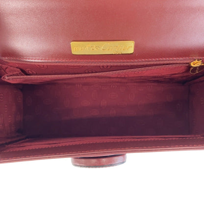 Cartier Must Line Wine Red Bordeaux Gold Hardware Leather Handbag