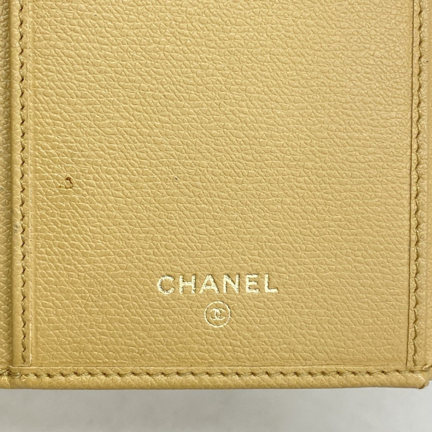 Chanel Coco Button Leather Long Wallet Beige