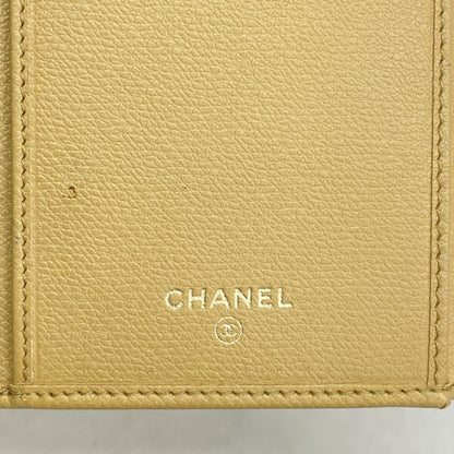 Chanel Coco Button Leather Long Wallet Beige