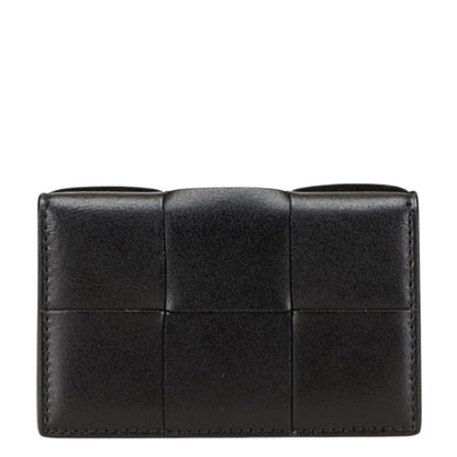 Bottega Veneta Maxi Intrecciato Cassette Business Card Case/Card Case/Pass Case In Black Leather