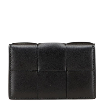 Bottega Veneta Maxi Intrecciato Cassette Business Card Case/Card Case/Pass Case In Black Leather