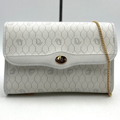 Christian Dior Dior Christian Honeycomb Shoulder Bag White Leather