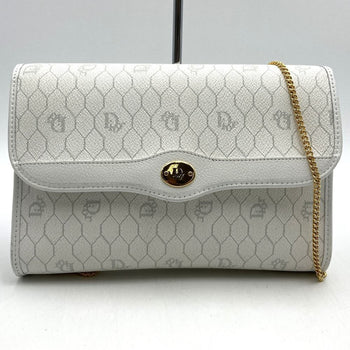 Christian Dior Dior Christian Honeycomb Shoulder Bag White Leather