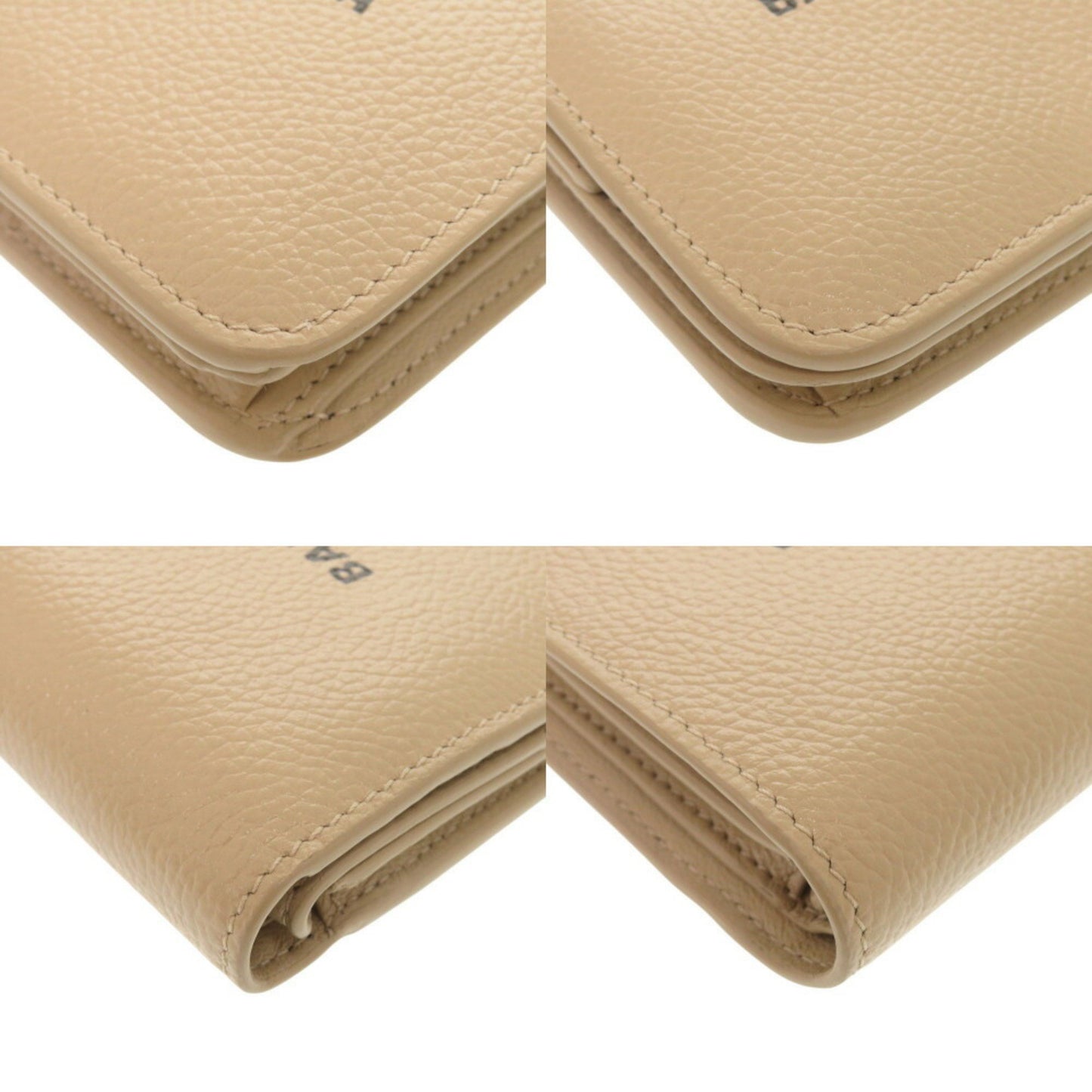 Like New Balenciaga Leather Beige Compact Bi-Fold Wallet 1018Balenciaga