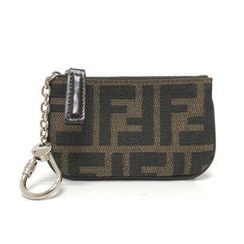 Fendi Zucca Coin Purse Brown Silverhardware