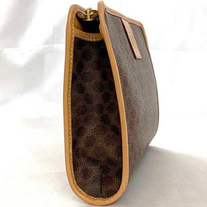 Celine Clutch Bag F-21553 Brown Beige Macadam Pouch Second Pvc Leather M16/2 Celine