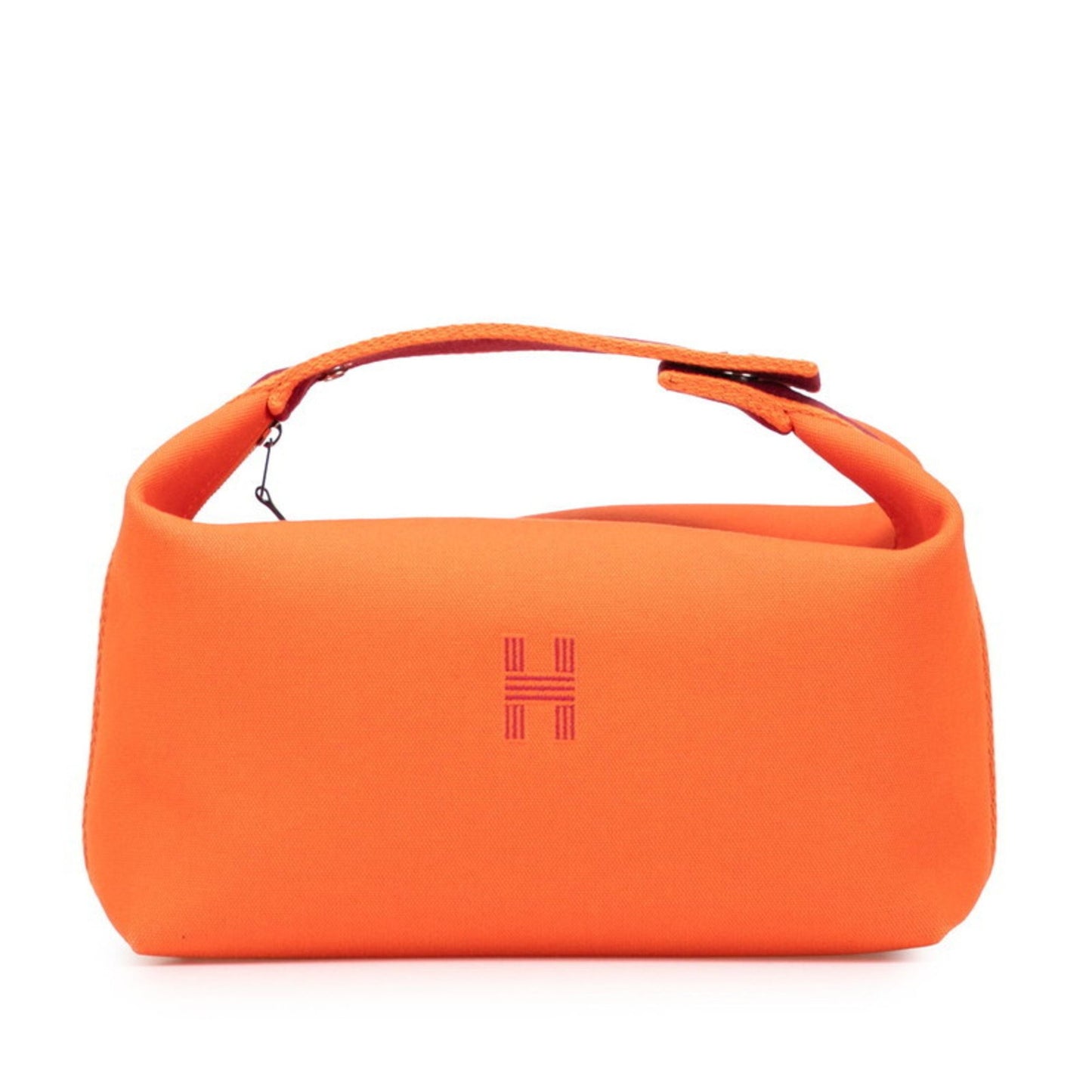 Hermes Herms Bride A Black Gm Handbag In Orange Canvas