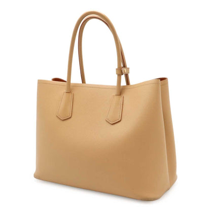 Prada Prada Double Tote Bag Handbag Saffiano Leather Noisette Beige Orange Purchased At A Japanese