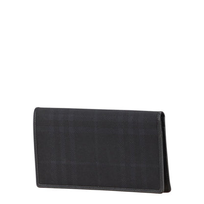 Burberry Check Long Wallet In Black