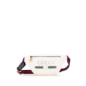 Gucci Logo Print Waist Bag/Body Bag 527792 In White