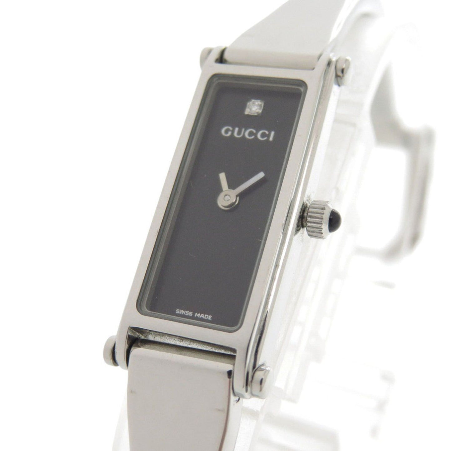 Gucci 1500L Stainless Steel Watch With Single Diamond