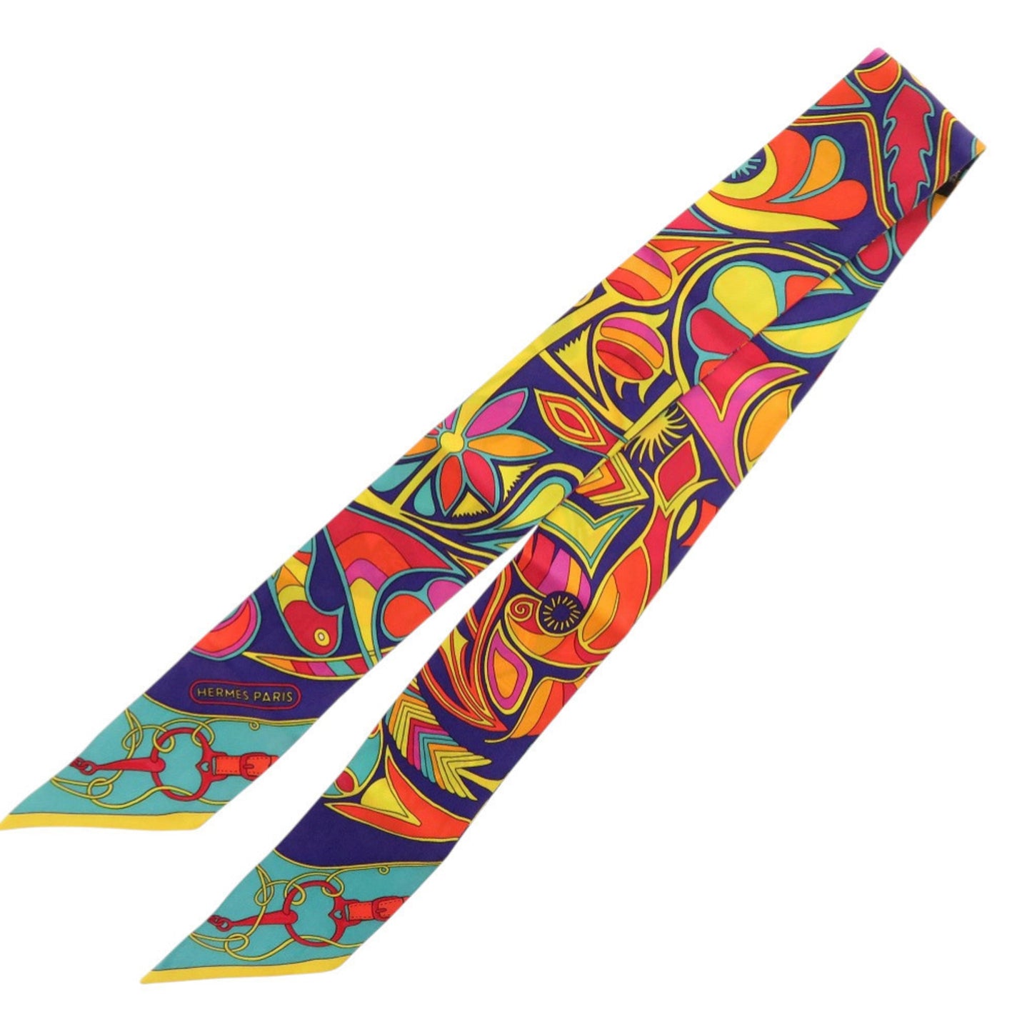 Herms Twilly Folklor Silk Scarf Muffler In Orange