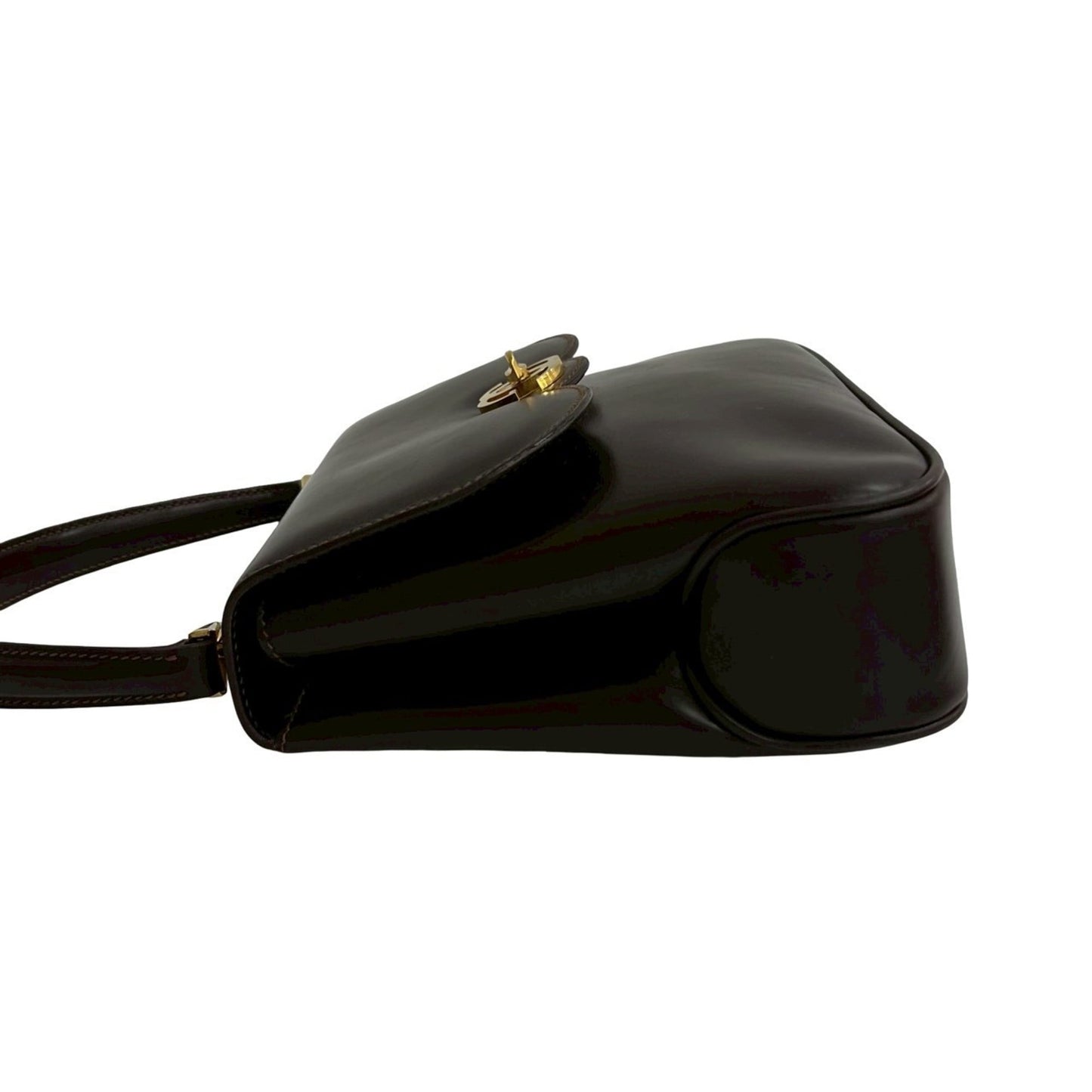 Gucci Old Gucci Vintage Gg Logo Leather Handbag Tote Bag Brown 70578