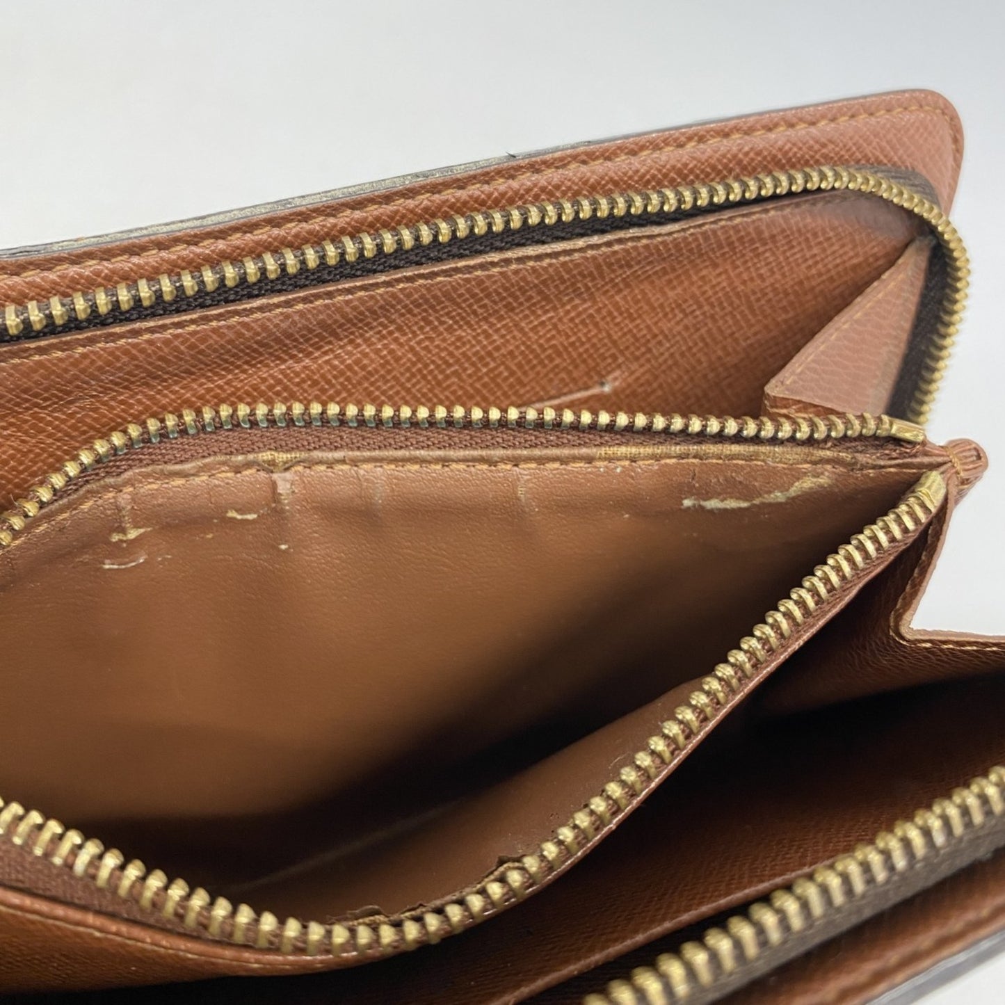 Louis Vuitton Monogram Porte Monne Zip Long Wallet M61727 Brown