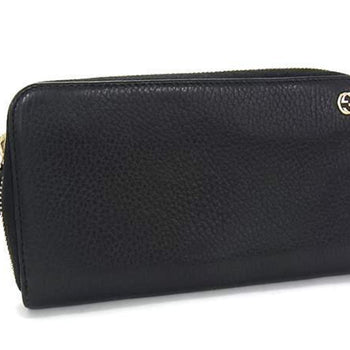 Gucci Interlocking Zip Around Wallet 509644 Black Leather