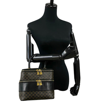 Celine Macadam Blason Triomphe Leather Handbag/Vanity Bag/Makeup Box