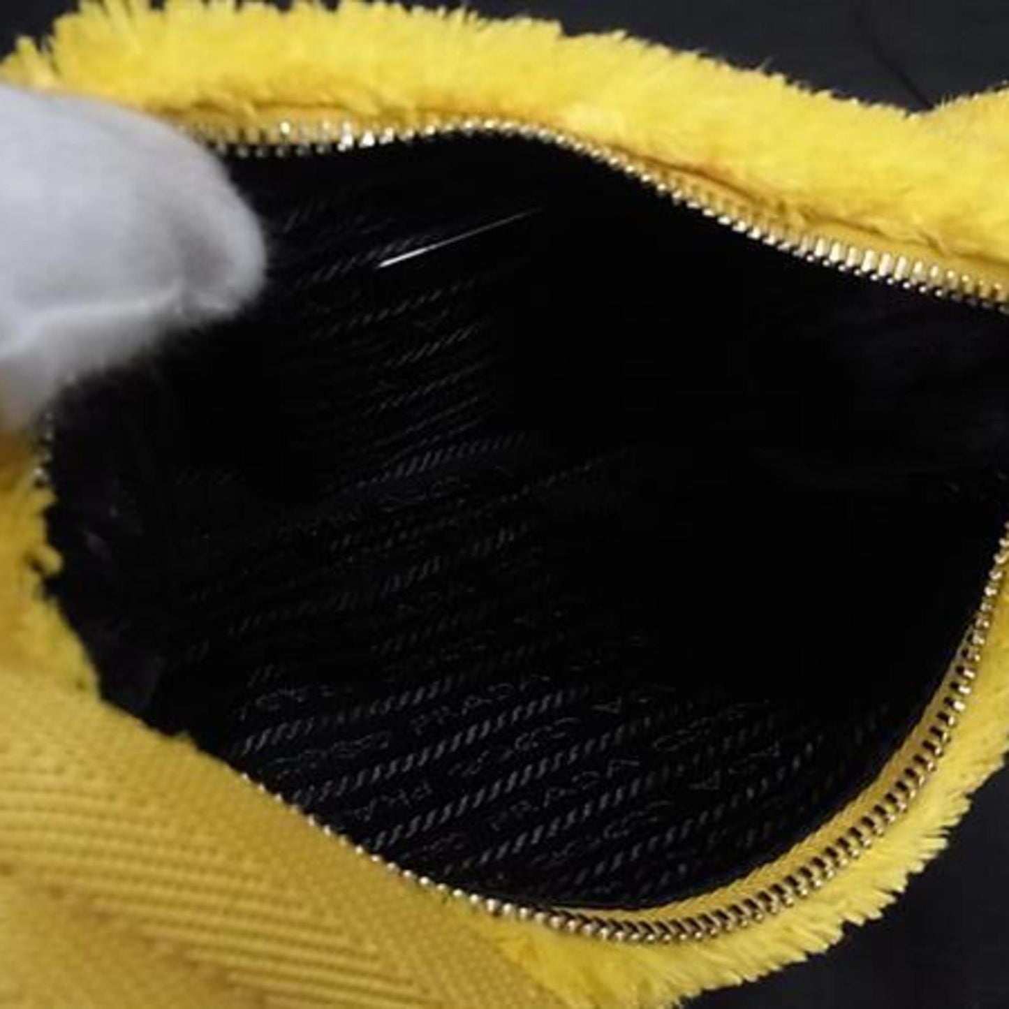 Prada Terry Mini Handbag Reedition2000 1Ne515 Yellow Black Pile