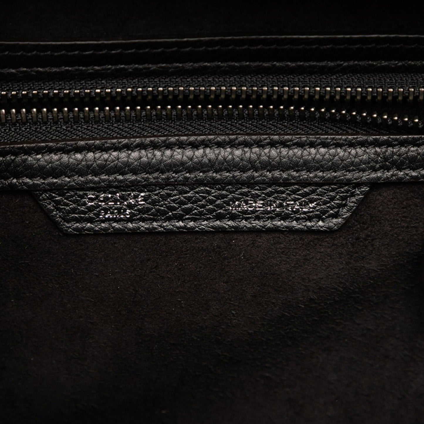 Celine Luggage Micro Shopper Handbag In Black Leather