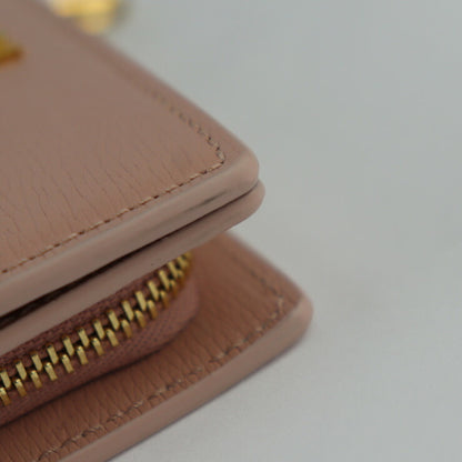 Gucci Script Zip Around Wallet Bi-Fold 772640 Leather Pink L-Shape 2411043010057R1
