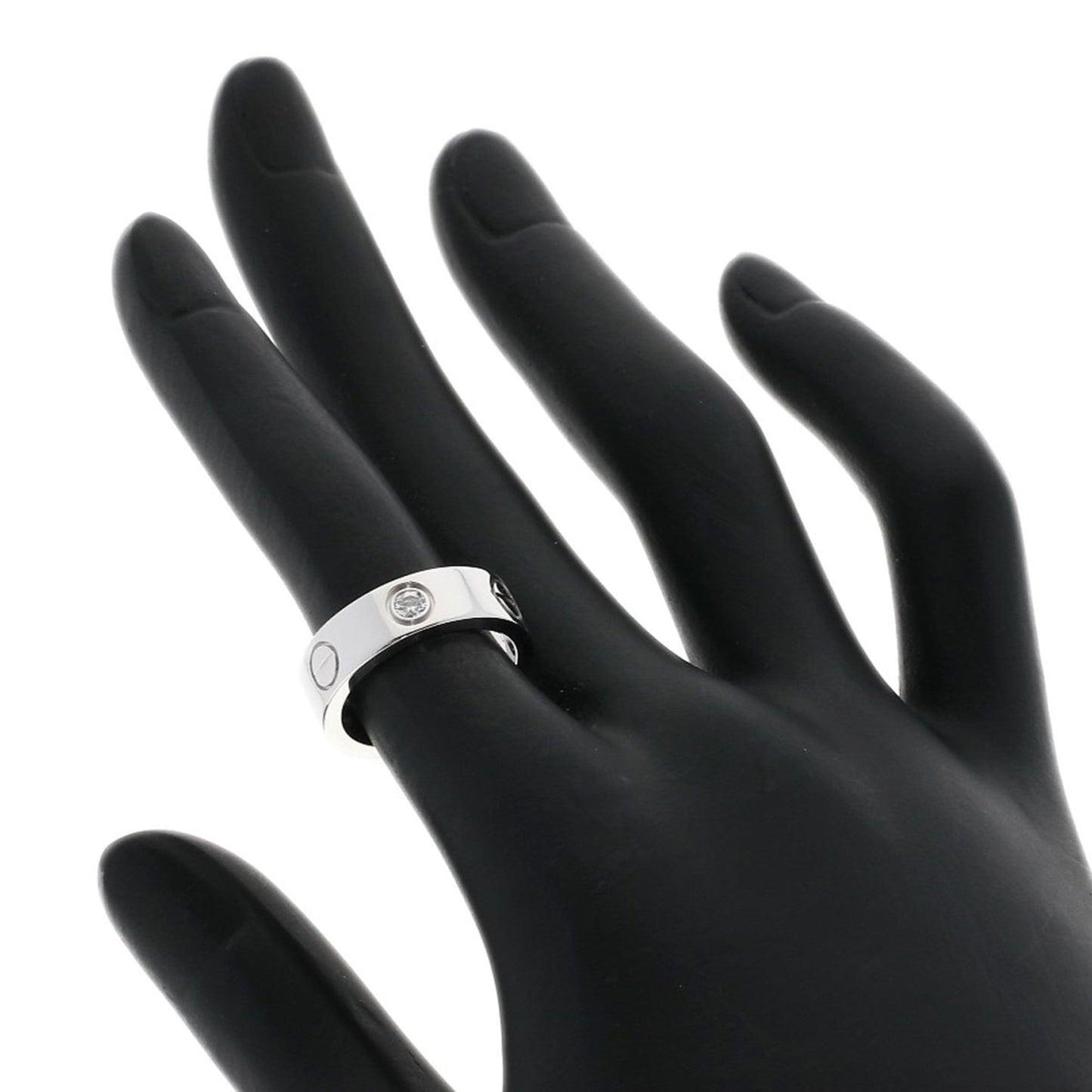 Cartier Love Ring Half Diamond #48 18K White Gold