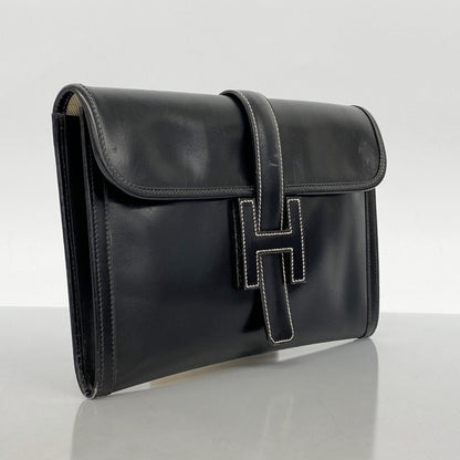 Hermes Herms Jige Pm Clutch Bag In Box Calf Leather