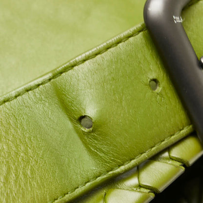 Bottega Veneta Intrecciato Crossbody Shoulder Bag In Green Leather