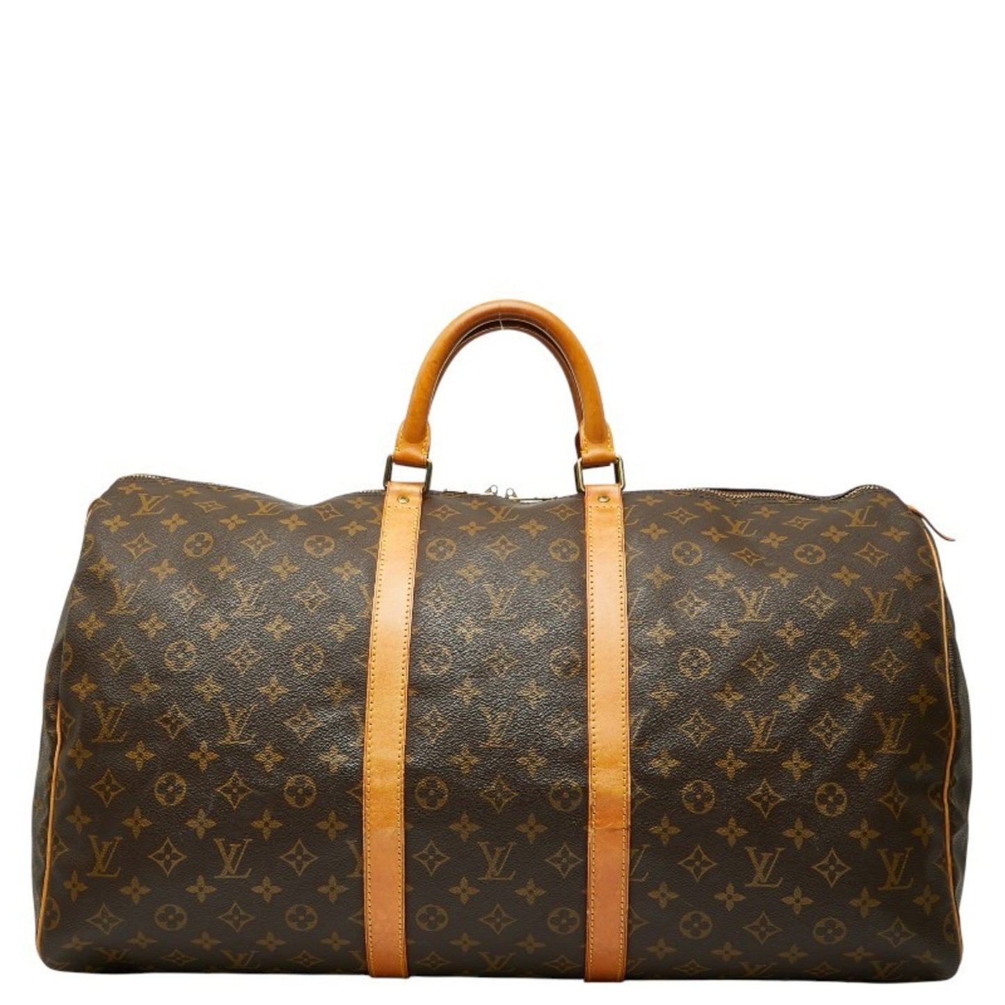 Louis Vuitton Monogram Keepall 55 Boston Bag/Travel Bag M41424 Brown Leather