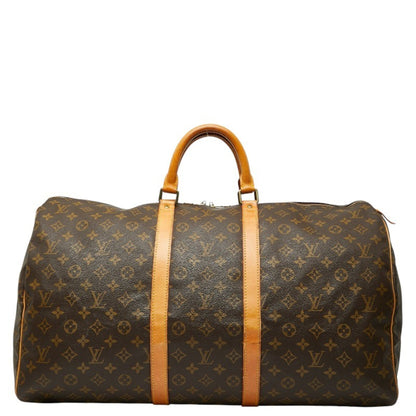 Louis Vuitton Monogram Keepall 55 Boston Bag/Travel Bag M41424 Brown Leather