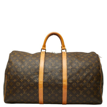 Louis Vuitton Monogram Keepall 55 Boston Bag/Travel Bag M41424 Brown Leather