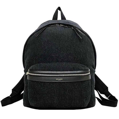 Saint Laurent Backpack F-21216 Black 326865 Felt Canvas Leather Saint Laurent Paris One Night Two